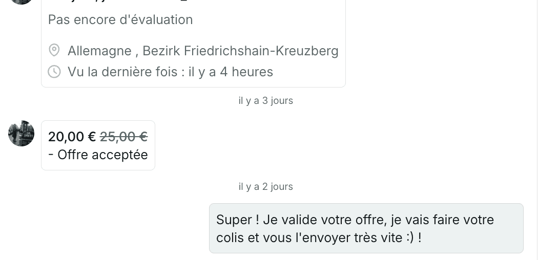 Message d'acceptation automatique