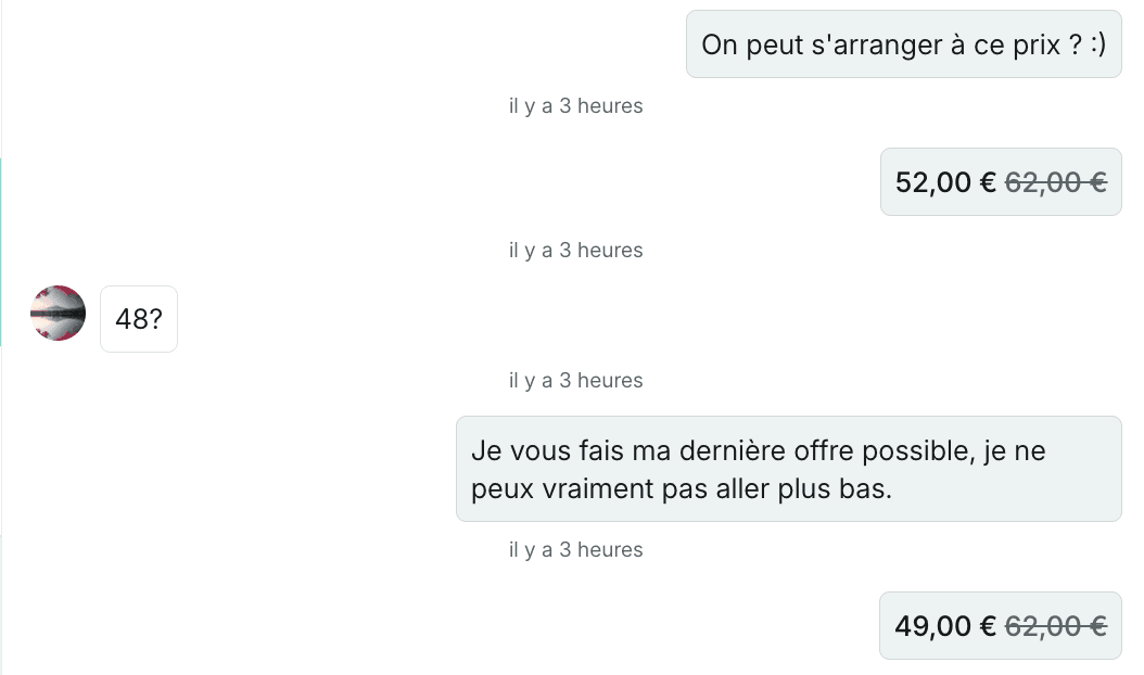 Message de dernière offre