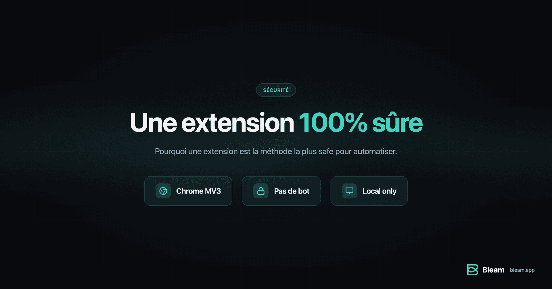 Extension Bleam sécurisée