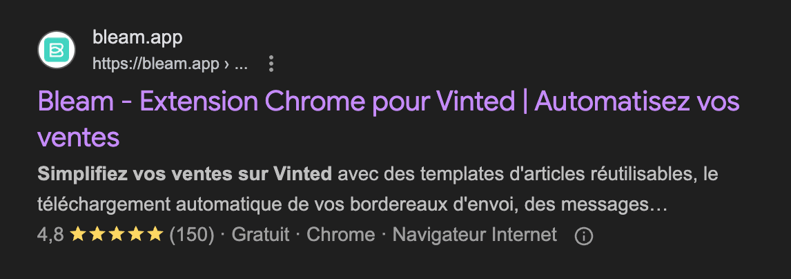 Bleam approuvé et publié sur le Chrome Web Store officiel