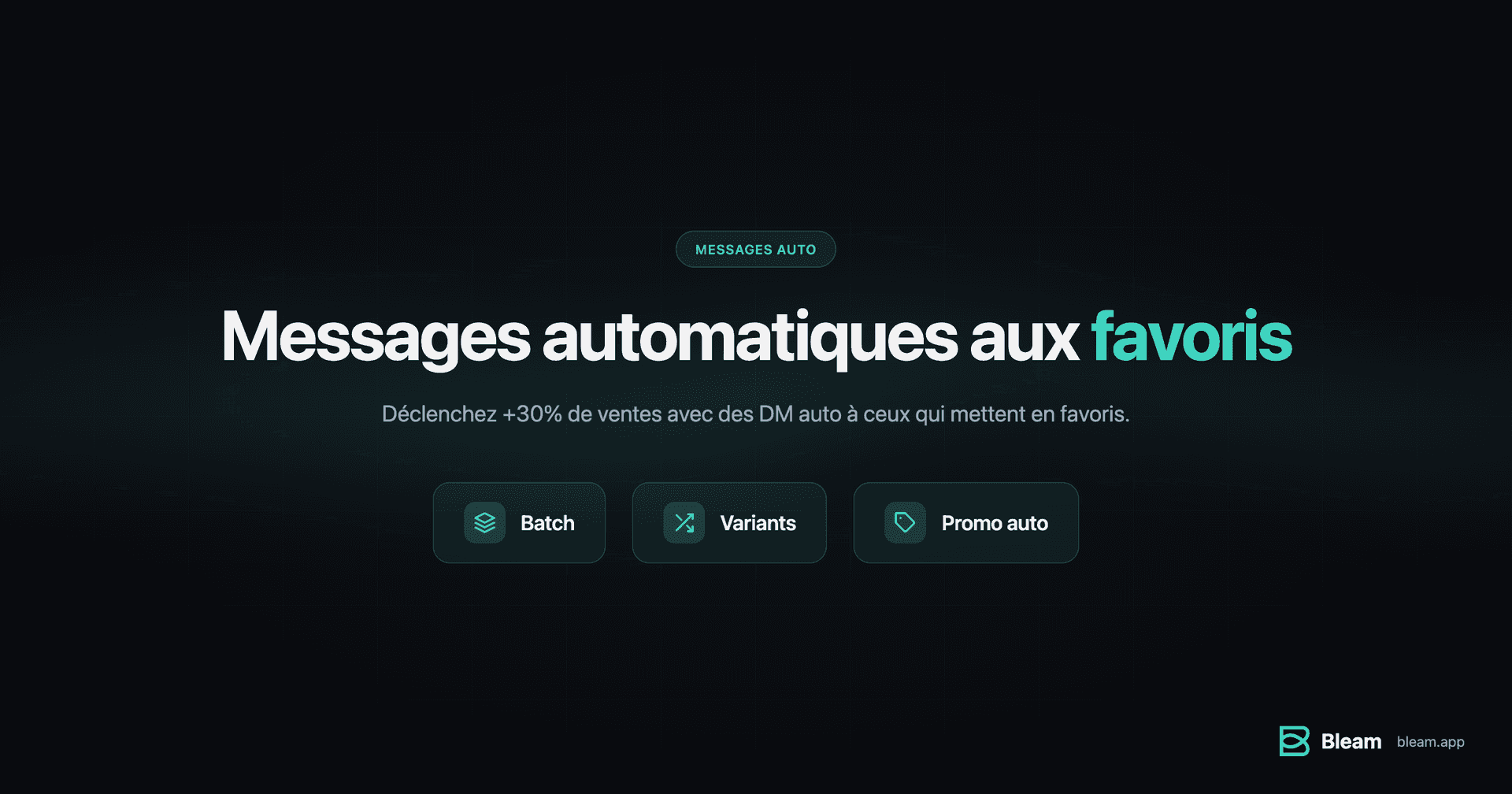 Messages automatiques aux favoris Vinted avec Bleam