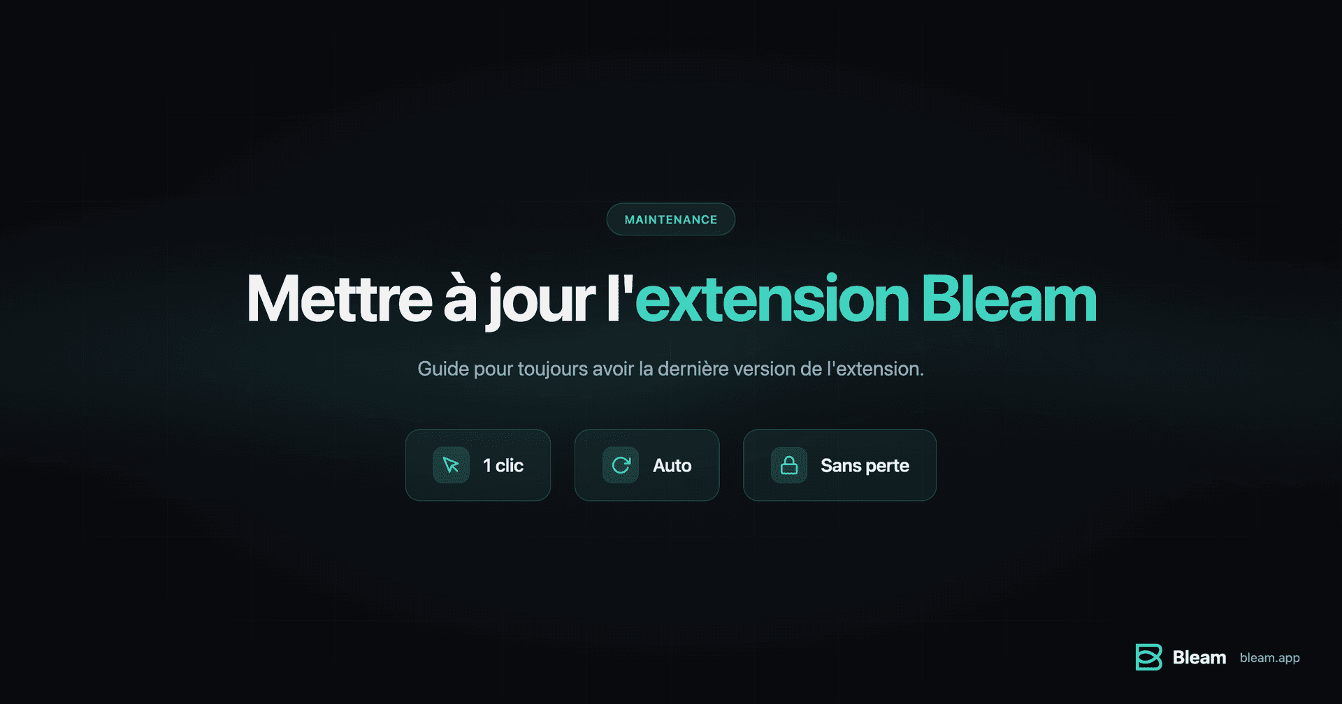 Mettre à jour l'extension Bleam