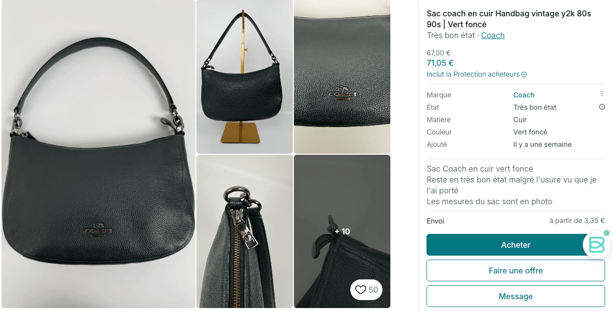 Sac - annonce Vinted