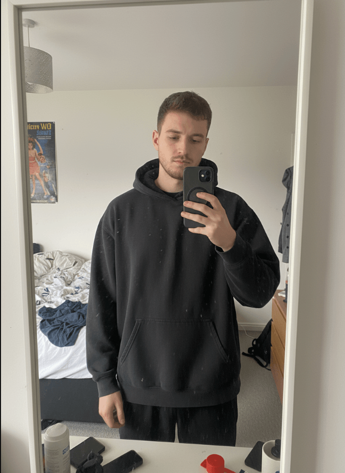 Sweatshirt: AI-generated worn photo