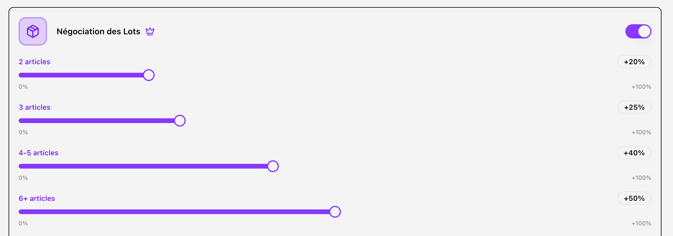 Bundle negotiation configuration
